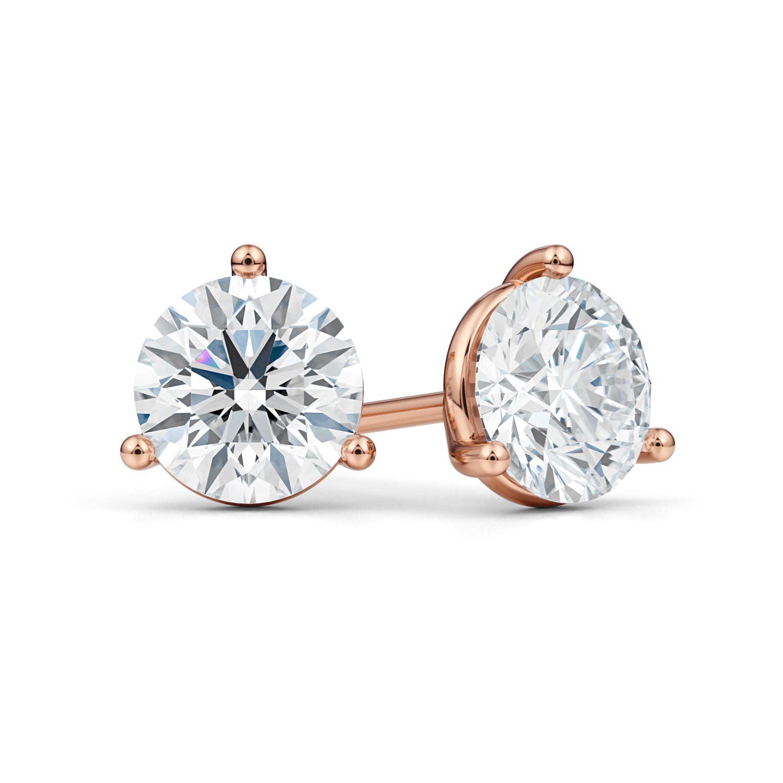 Taskeen | Rose Gold VVS Diamond Stud Earrings