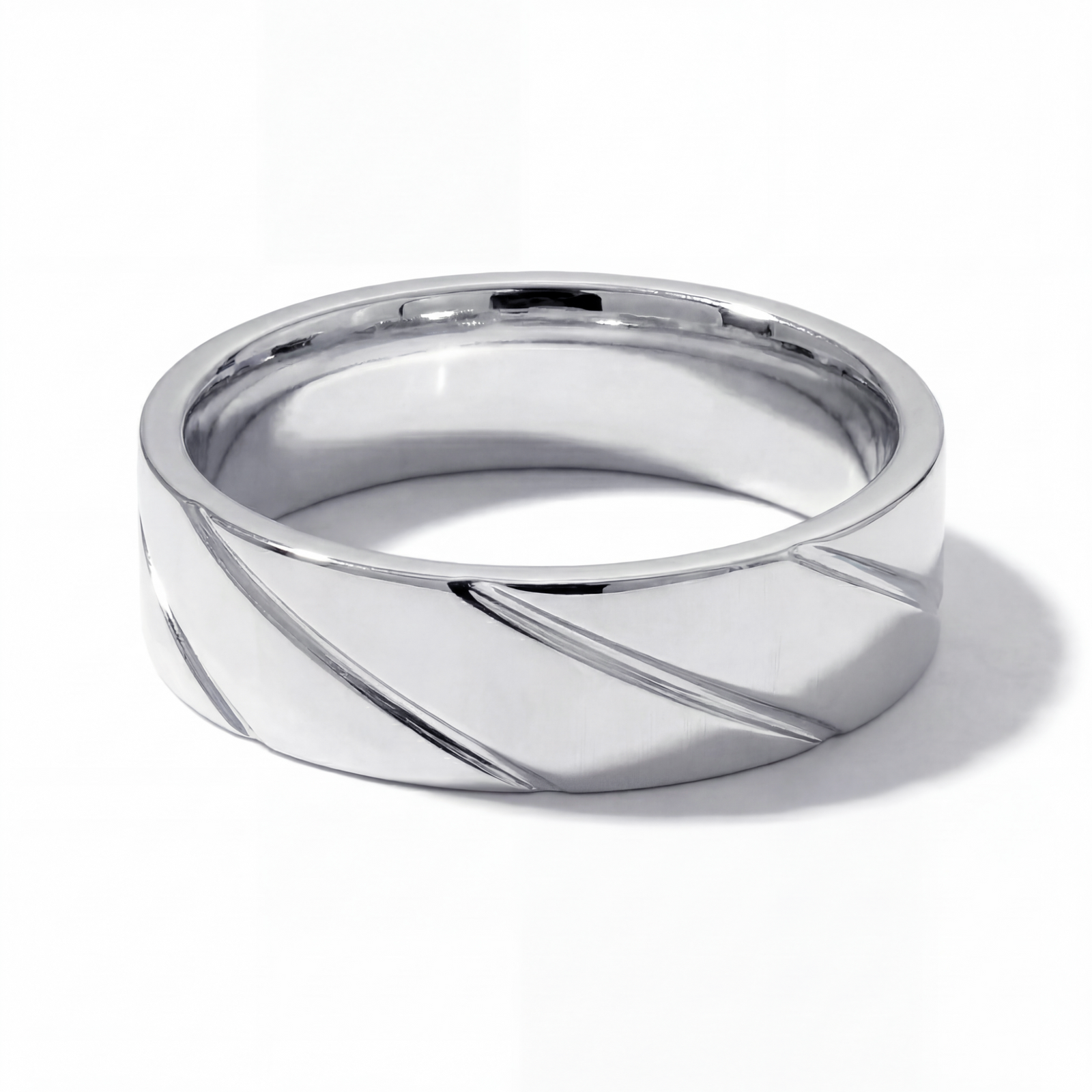 Lehar | Men's Platinum  Wedding Band, Wave