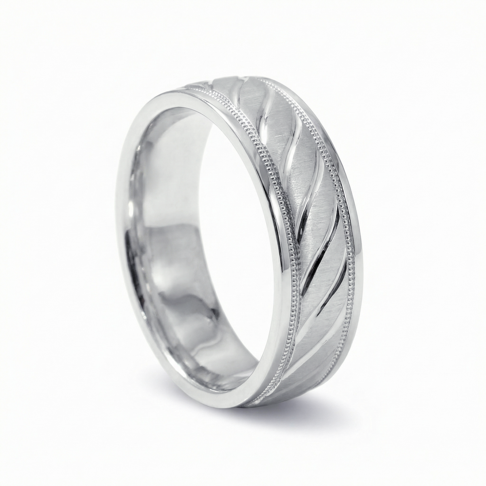 Fasal | Men's Platinum Wedding Band, Wheat