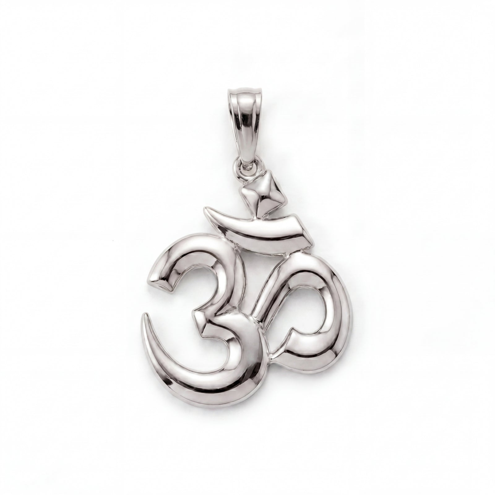 Pranav | White Gold Om Pendant