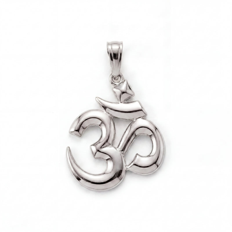 Pranav | White Gold Om Pendant