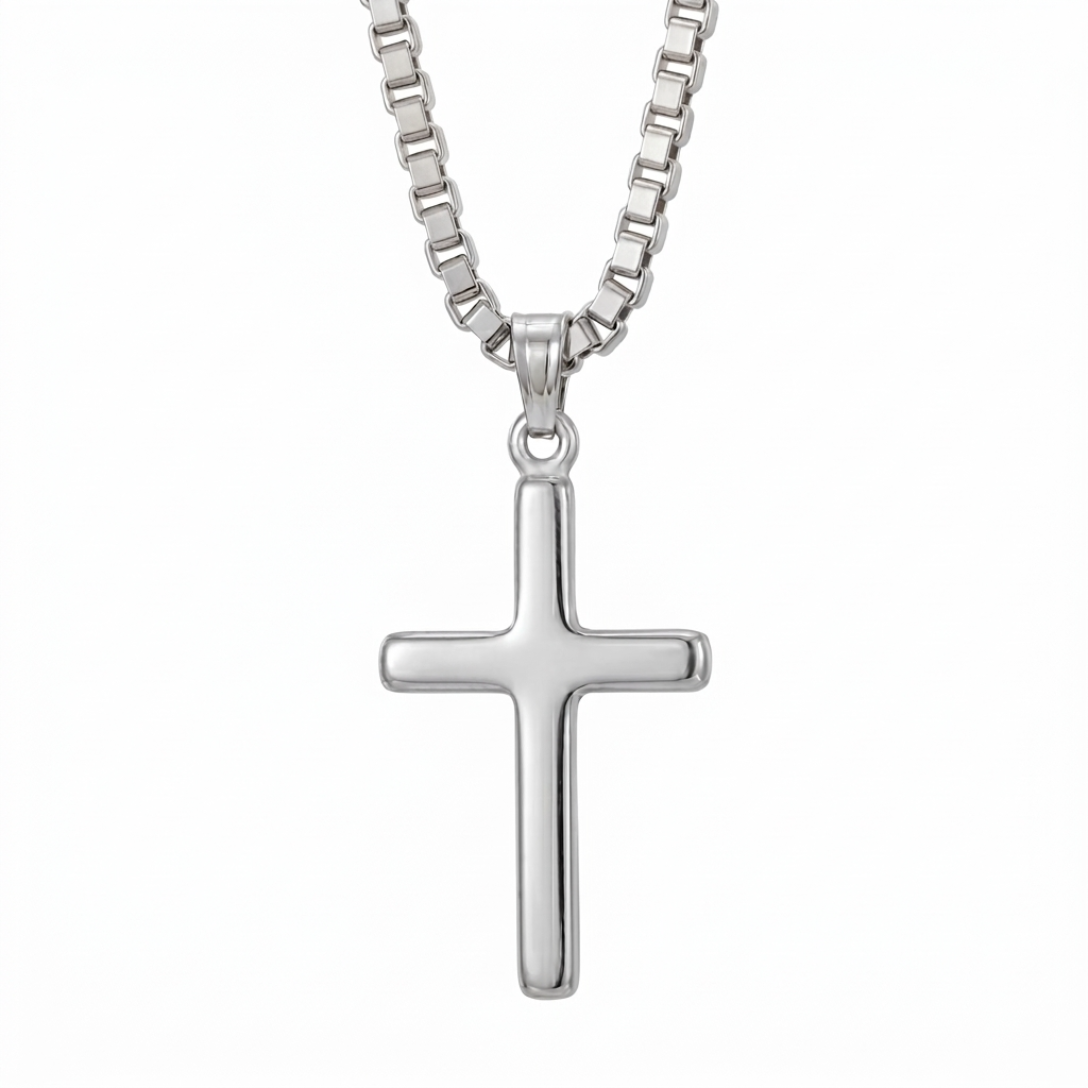 Salib | Classic White Gold Cross Pendant
