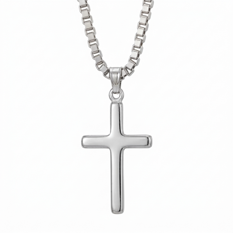 Salib | Classic White Gold Cross Pendant
