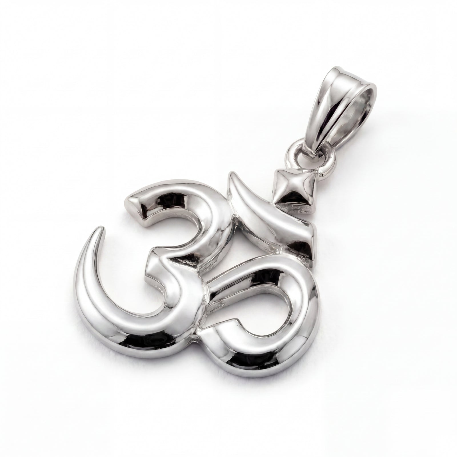 Pranav | White Gold Om Pendant