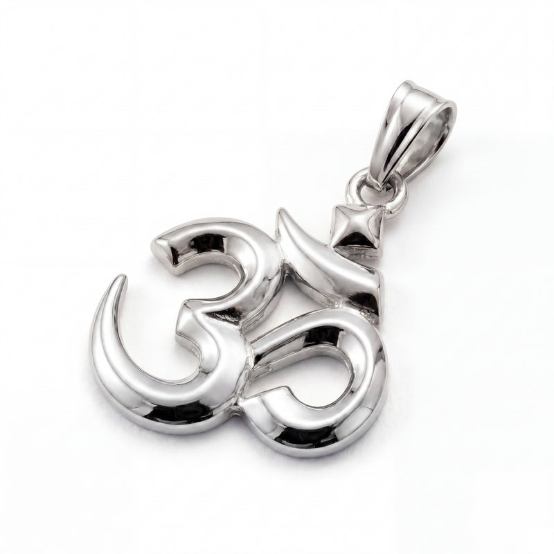 Pranav | White Gold Om Pendant
