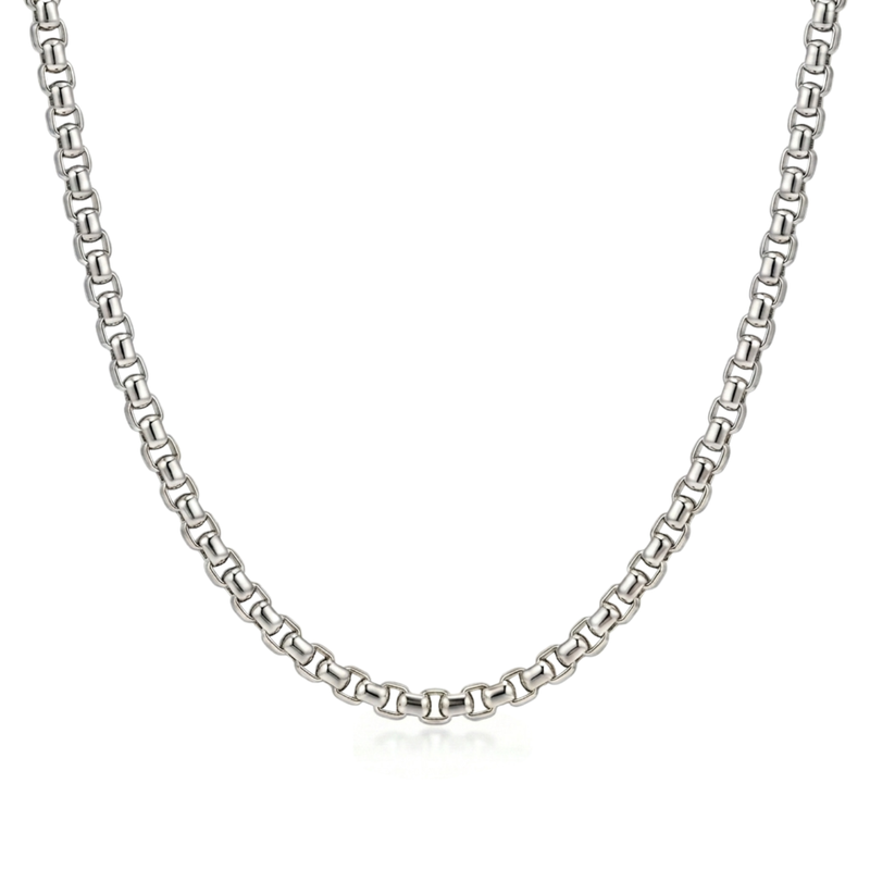 Atoot | White Gold Round Box Chain