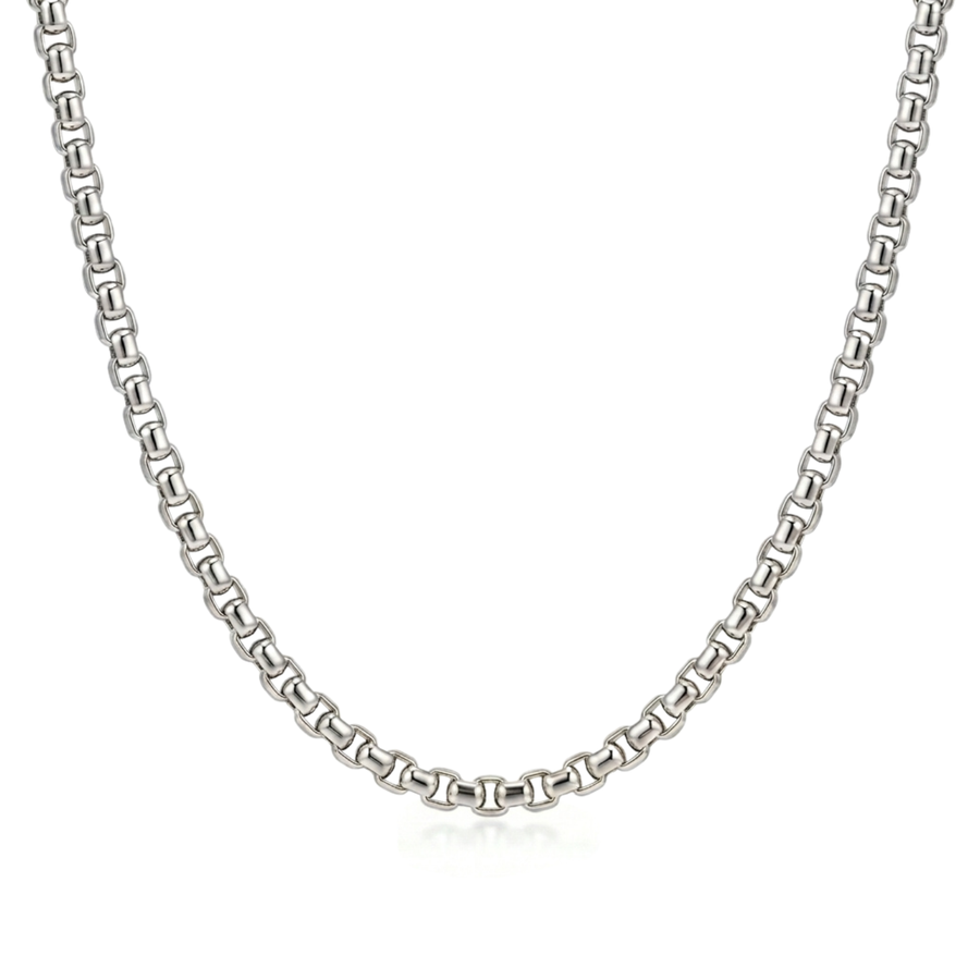 Atoot | White Gold Round Box Chain