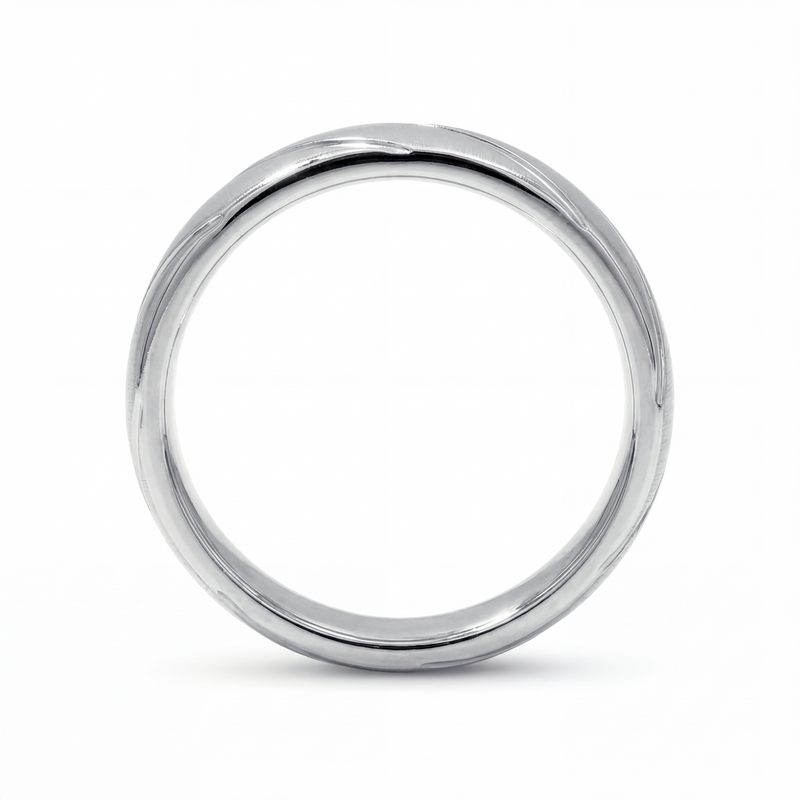 Lehar | Men's Platinum  Wedding Band, Wave