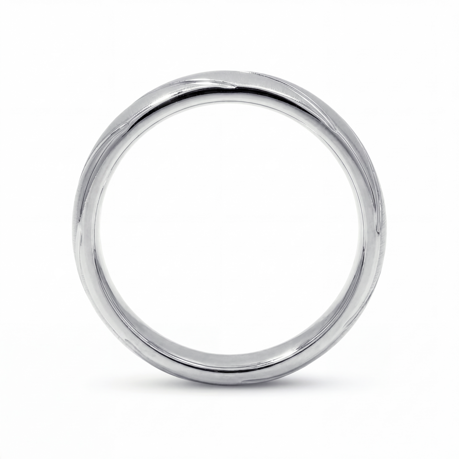 Lehar | Men's White Gold Wedding Band, Wave