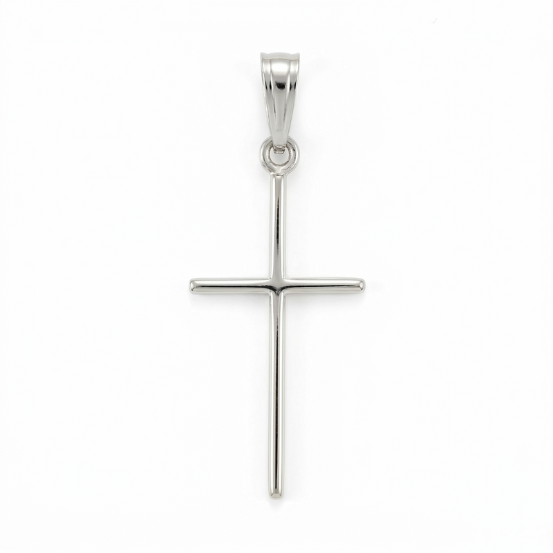 Lakeer | Minimalist White Gold Cross Pendant