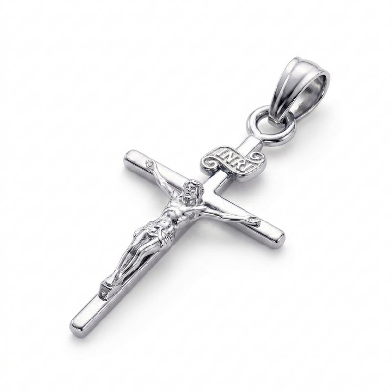 Masiha | White Gold Crucifix Pendant