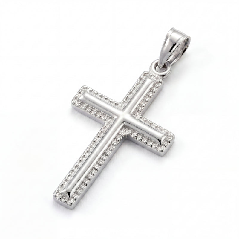 Buland | Raised White Gold Cross Pendant