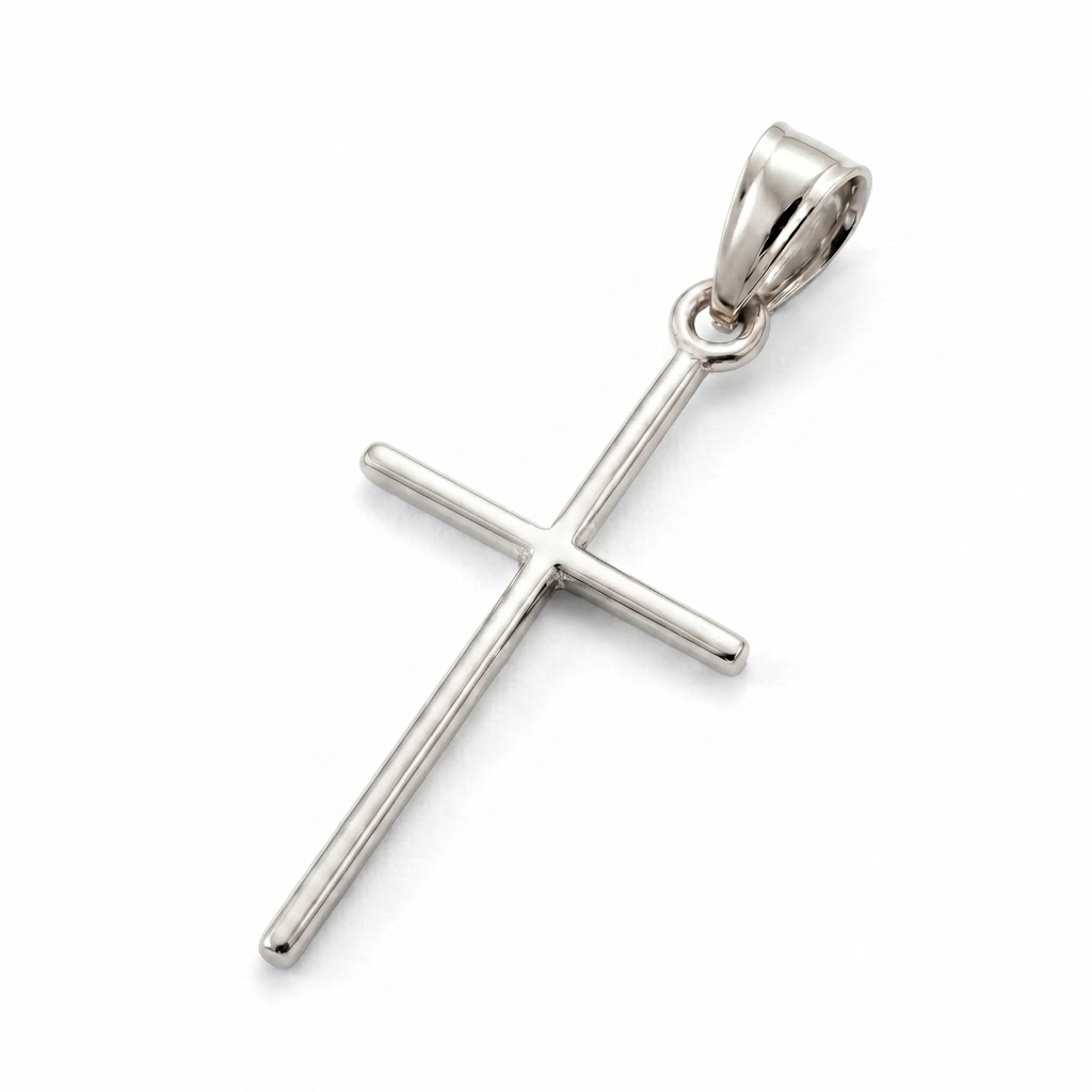 Lakeer | Minimalist White Gold Cross Pendant