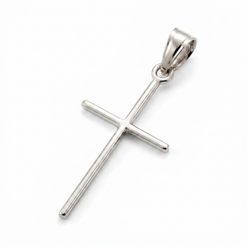 Lakeer | Minimalist White Gold Cross Pendant