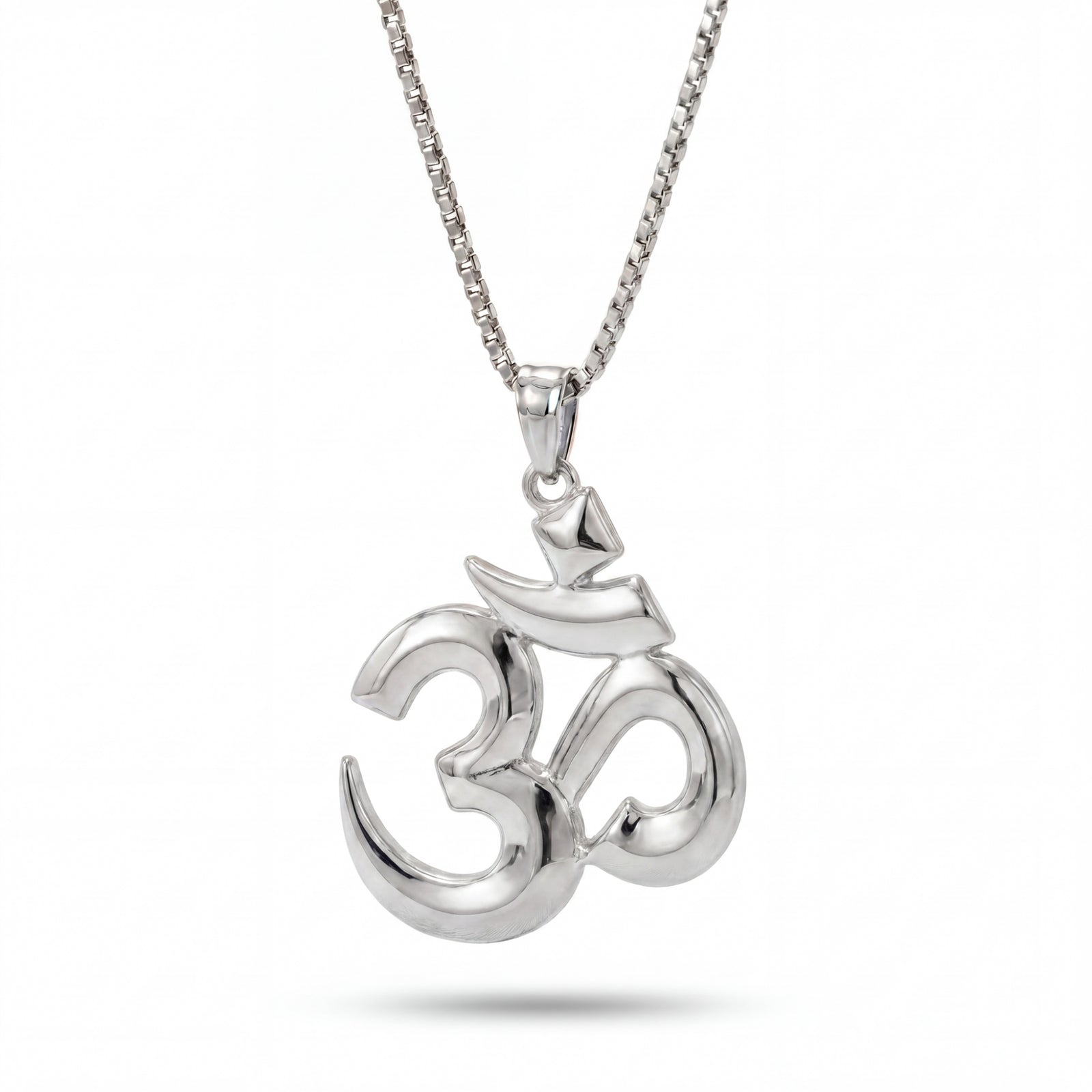 Pranav | White Gold Om Pendant