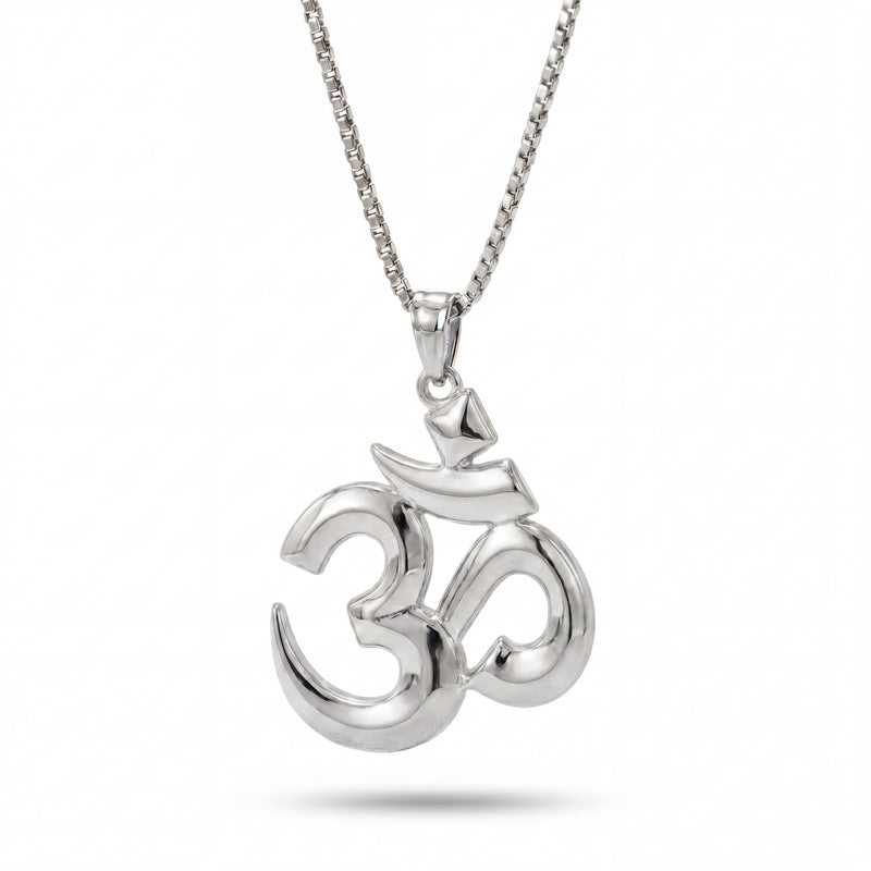 Pranav | White Gold Om Pendant