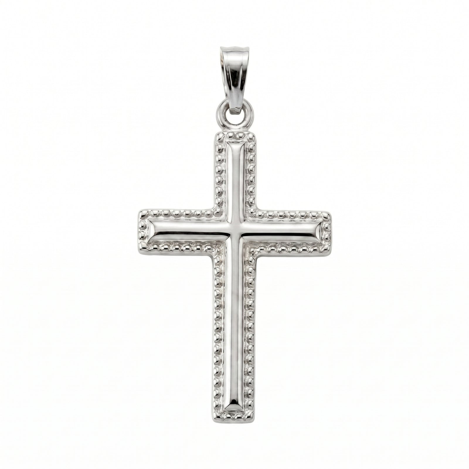 Buland | Raised White Gold Cross Pendant