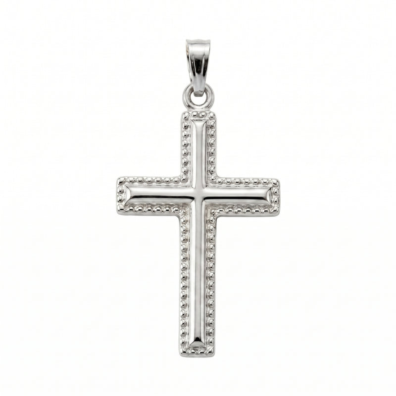 Buland | Raised White Gold Cross Pendant