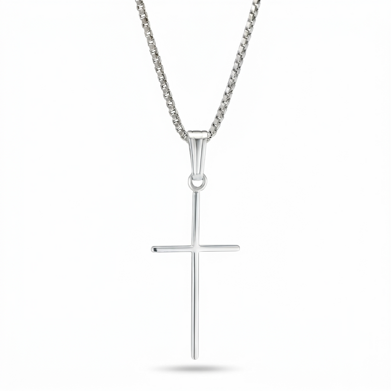 Lakeer | Minimalist White Gold Cross Pendant