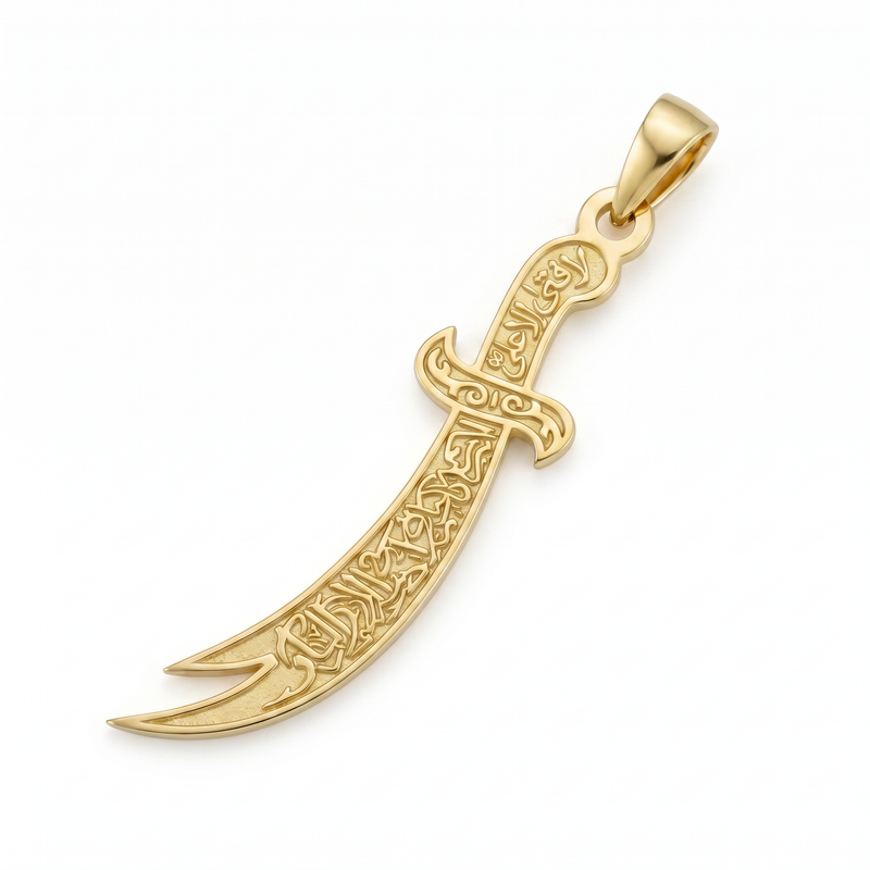 Haider | Gold Zulfiqar Pendant