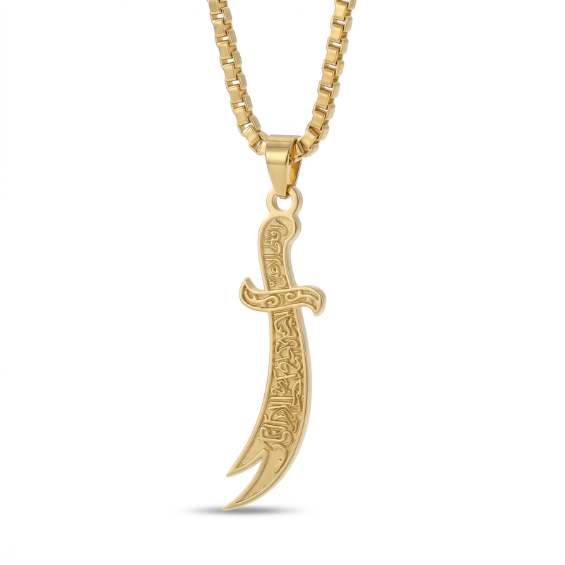 Haider | Gold Zulfiqar Pendant