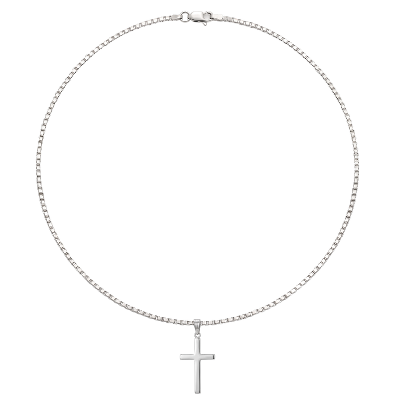 Chattan | Thick White Gold Cross Pendant