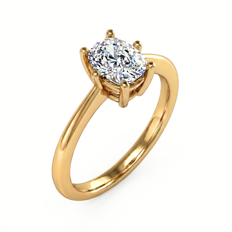 Roy Custom | Cushion Cut Gold Diamond Engagement Ring