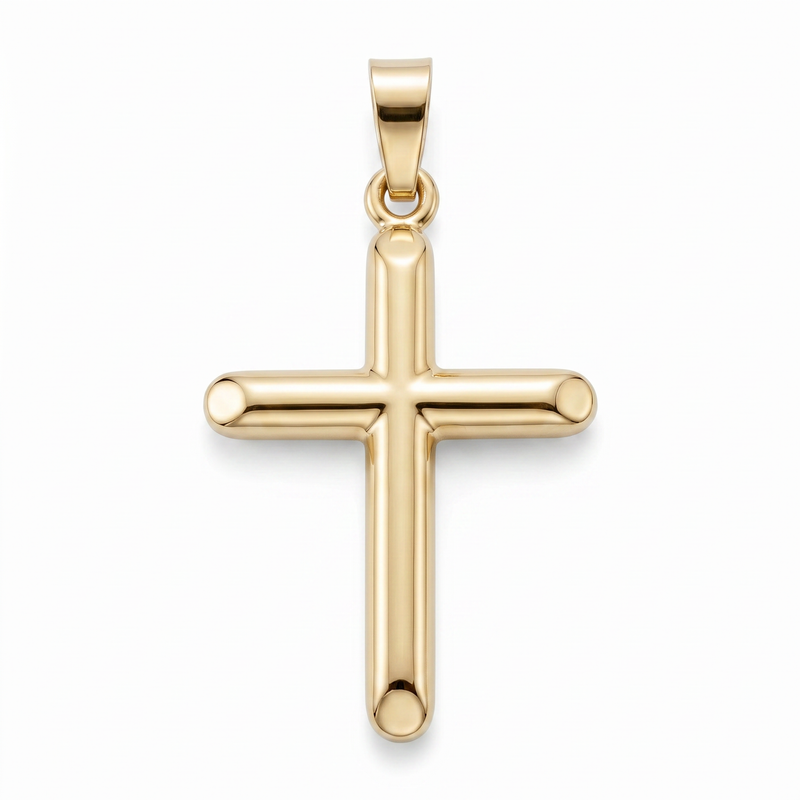 Sukoon | Domed Gold Cross Pendant