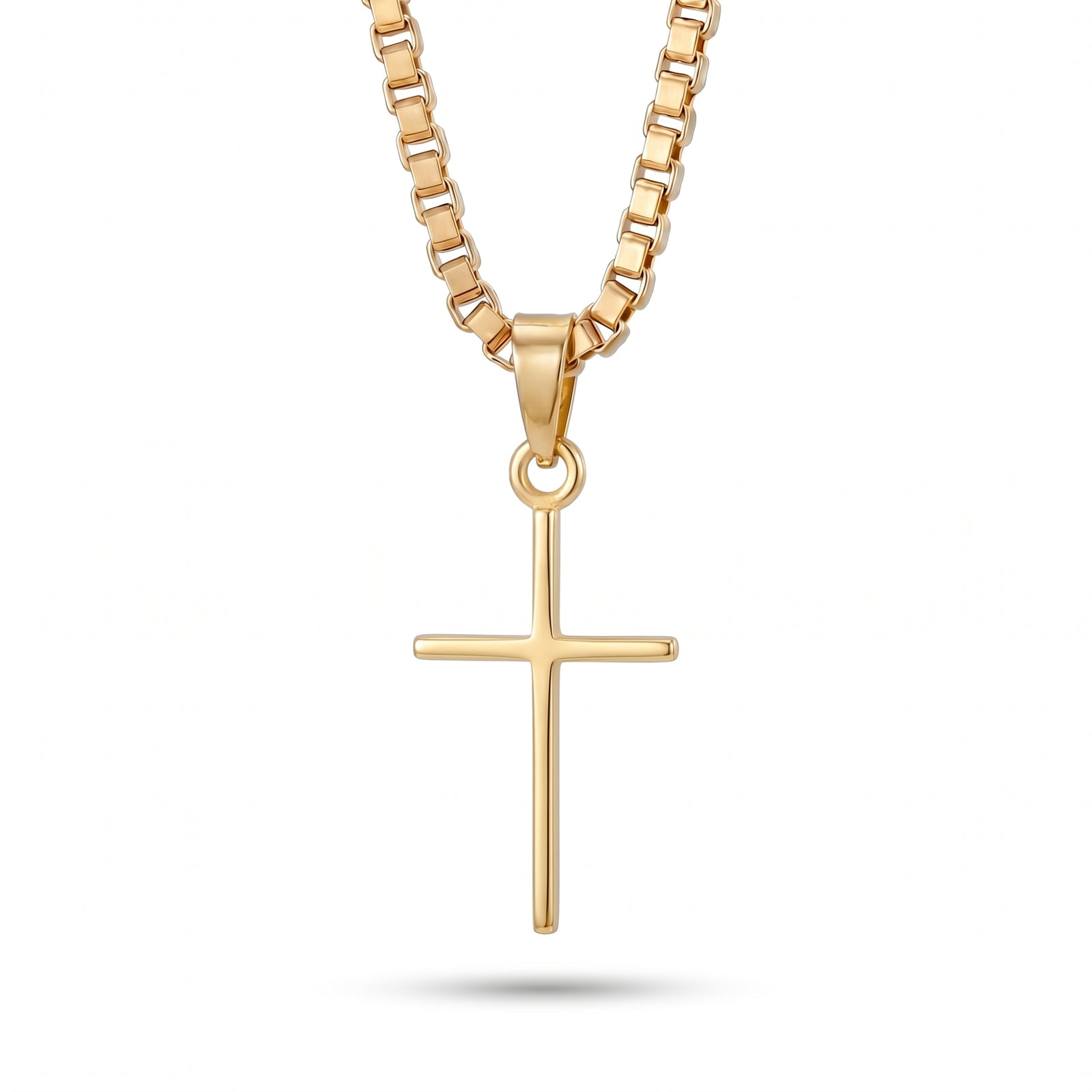 Kiran | Thin Gold Cross Pendant