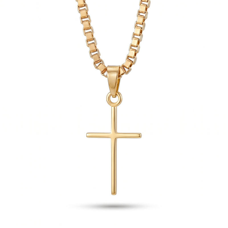 Kiran | Thin Gold Cross Pendant