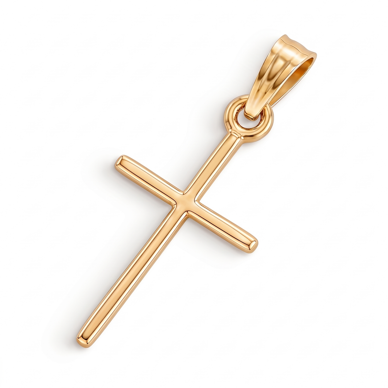 Kiran | Thin Gold Cross Pendant