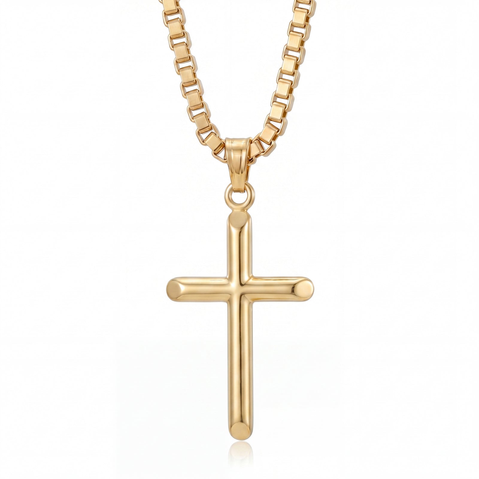 Sukoon | Domed Gold Cross Pendant
