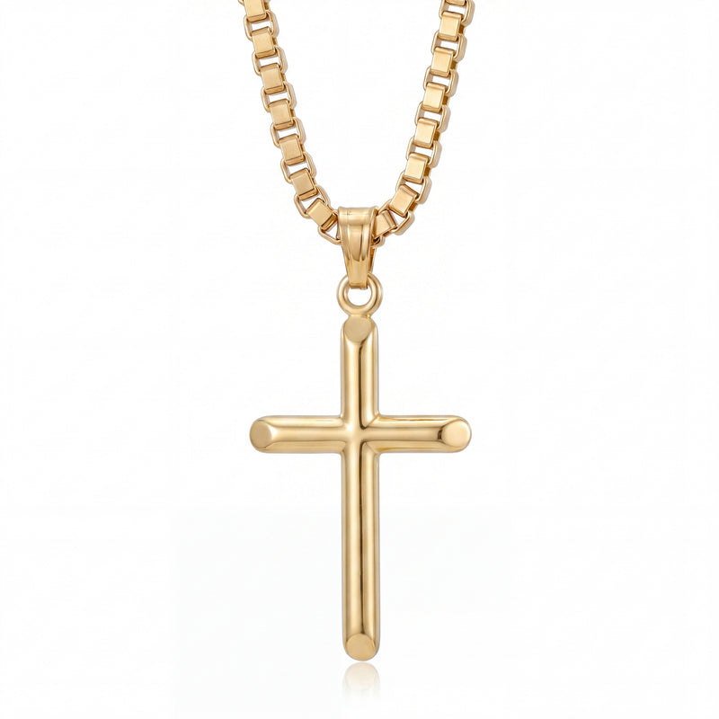 Sukoon | Domed Gold Cross Pendant