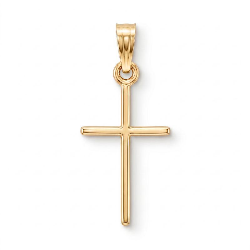 Kiran | Thin Gold Cross Pendant