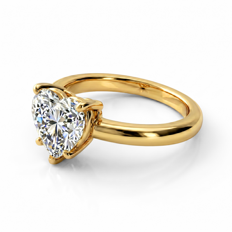 Roy Custom | Heart Cut Gold Diamond Engagement Ring
