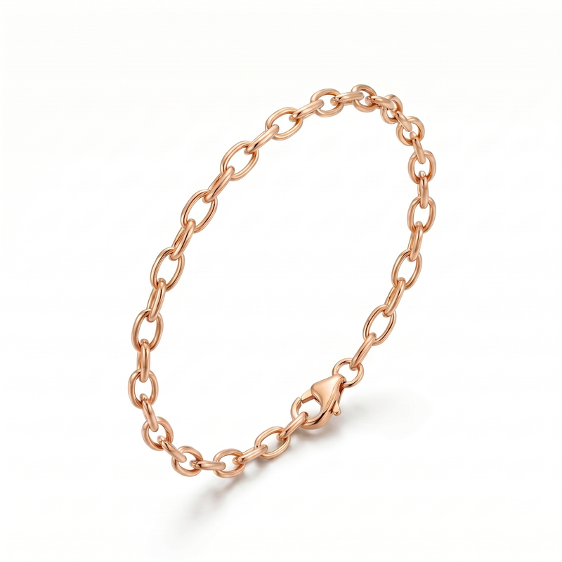 Ishara | Rose Gold Oval Link Bracelet