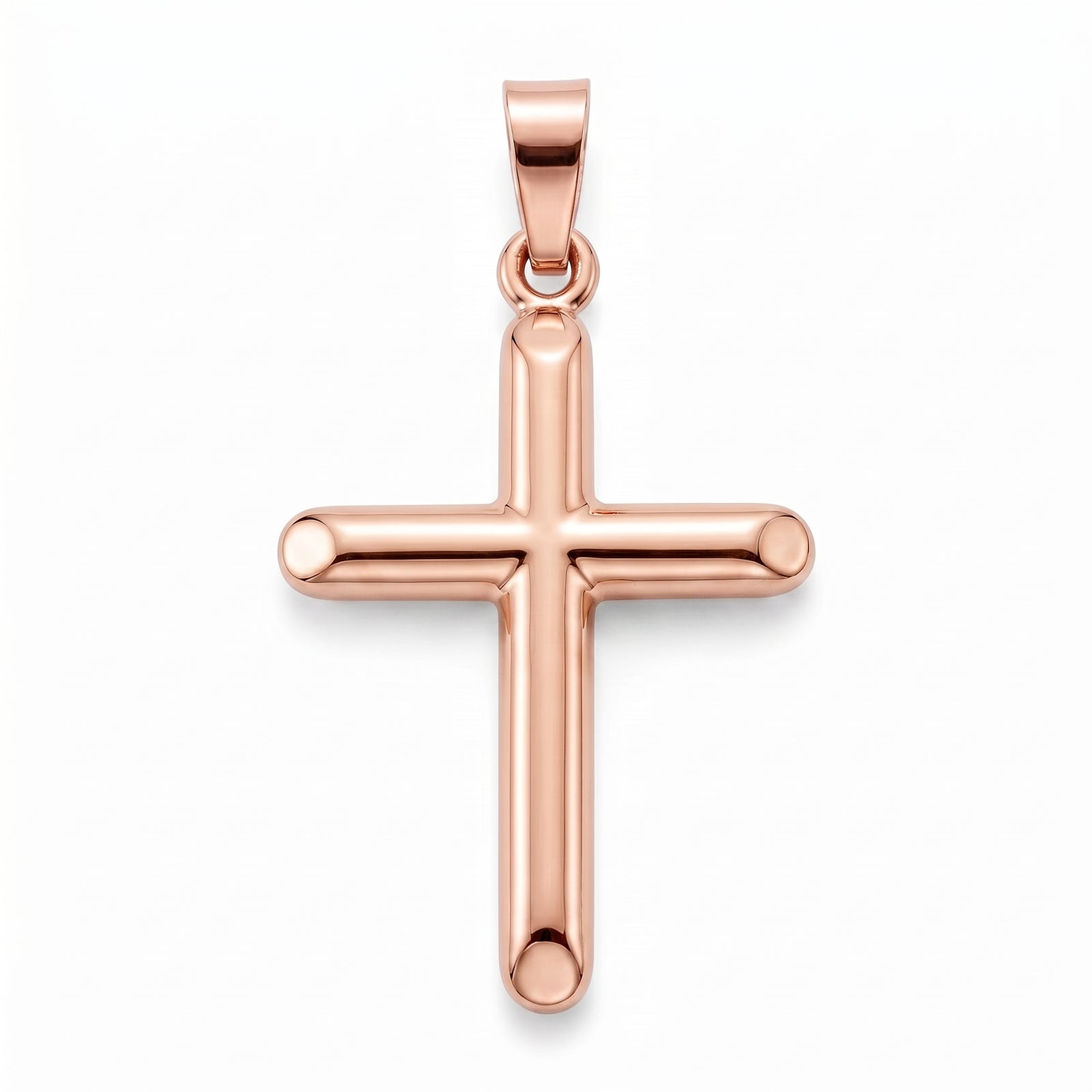 Sukoon | Domed Rose Gold Cross Pendant