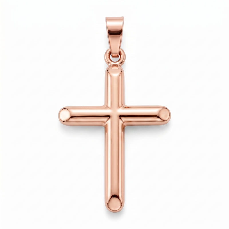 Sukoon | Domed Rose Gold Cross Pendant