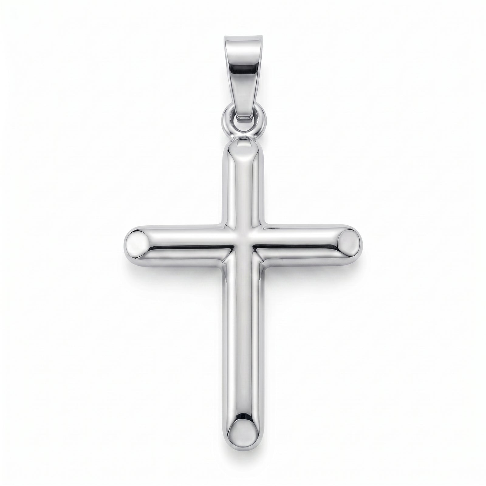 Sukoon | Domed White Gold Cross Pendant