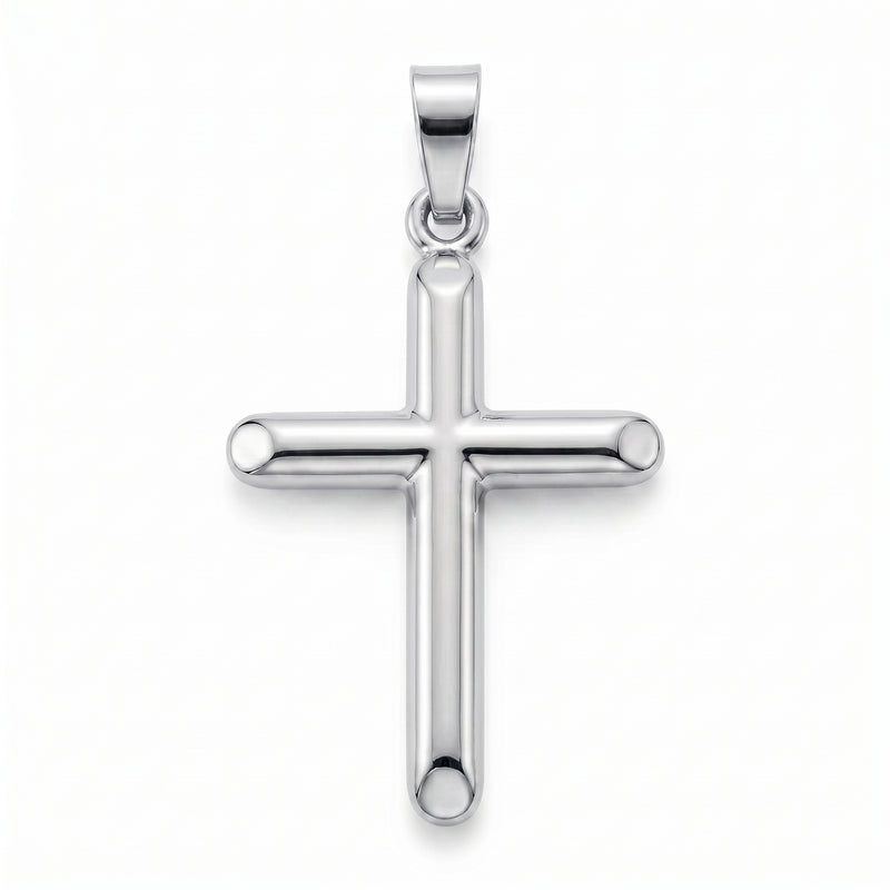 Sukoon | Domed White Gold Cross Pendant