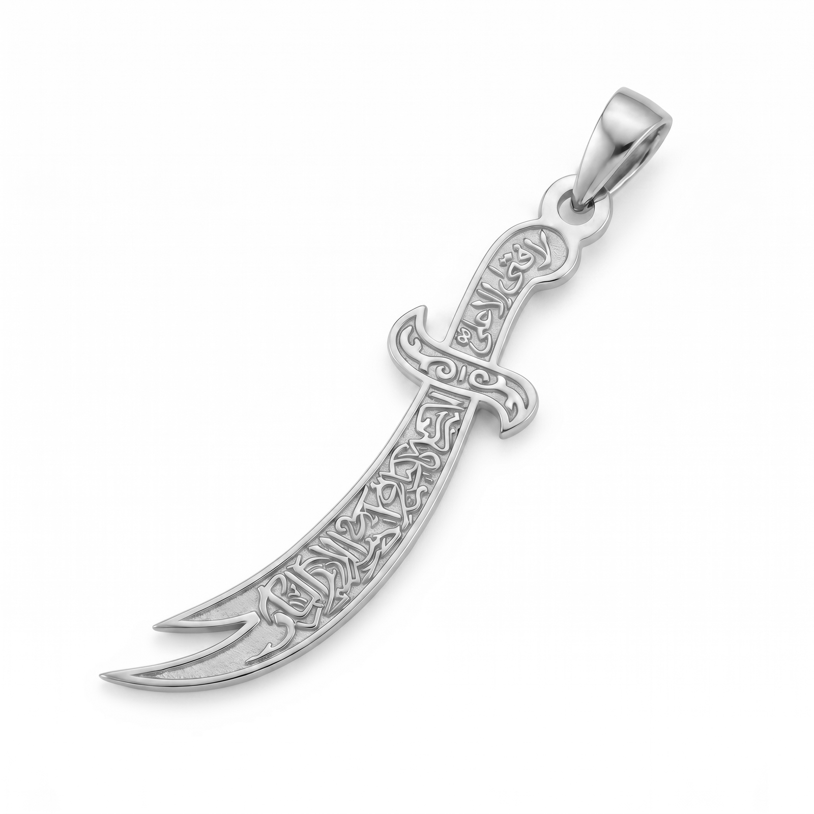 Haider | White Gold Zulfiqar Pendant