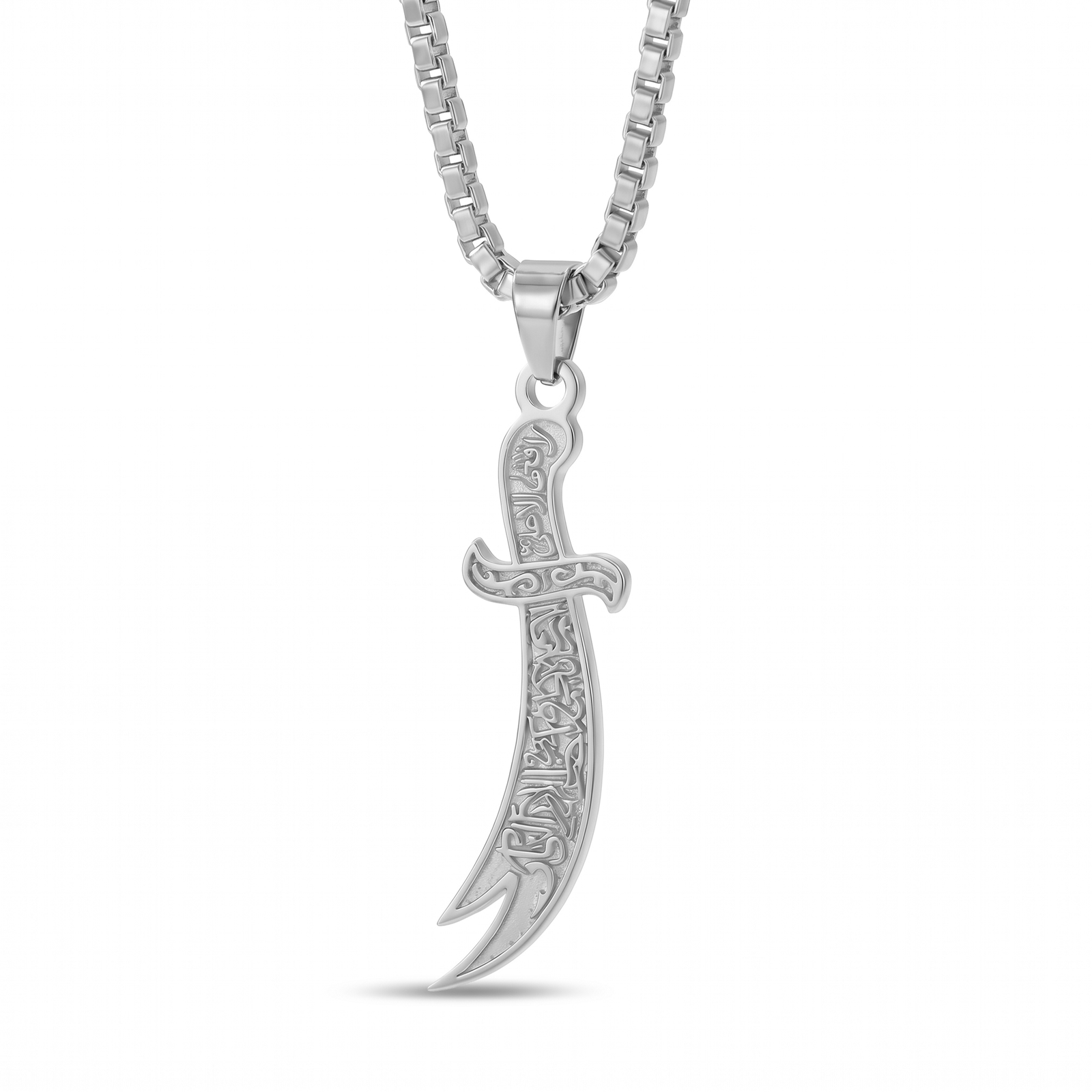 Haider | White Gold Zulfiqar Pendant