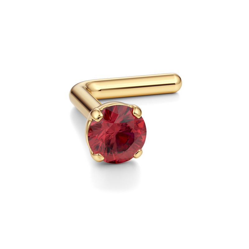Nargis | 18k Gold Ruby Nose Stud