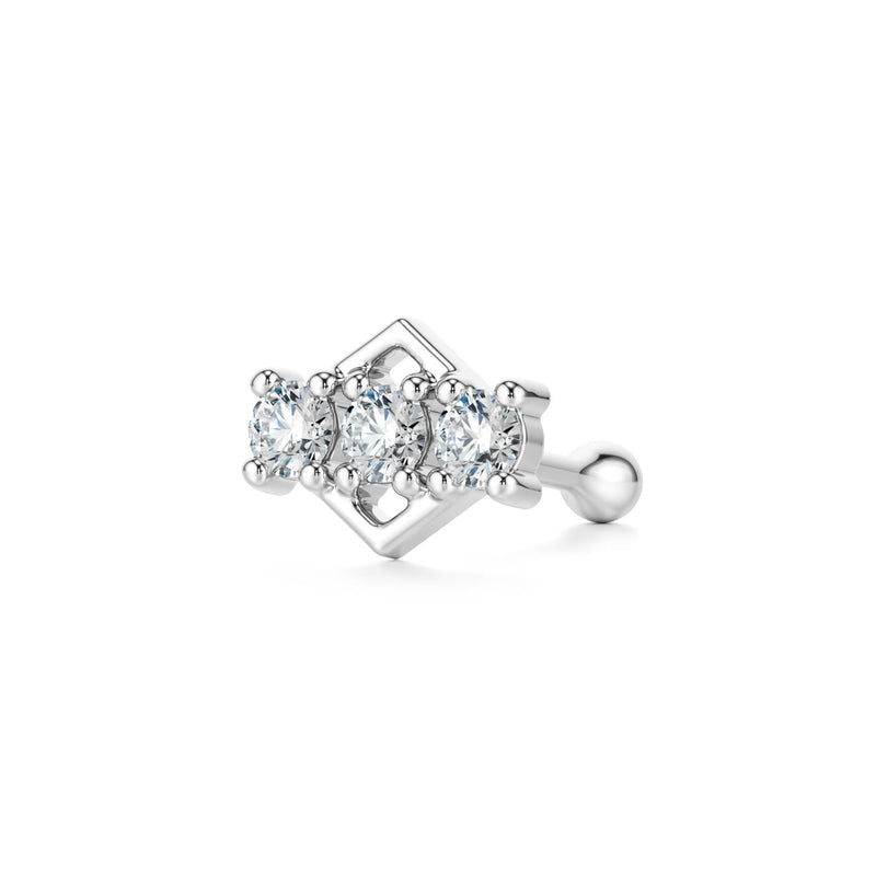 Rekha | 18k White Gold Diamond Nose Stud