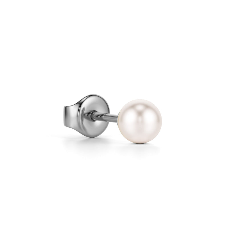 Saaf | White Gold Akoya Pearl Stud Earrings