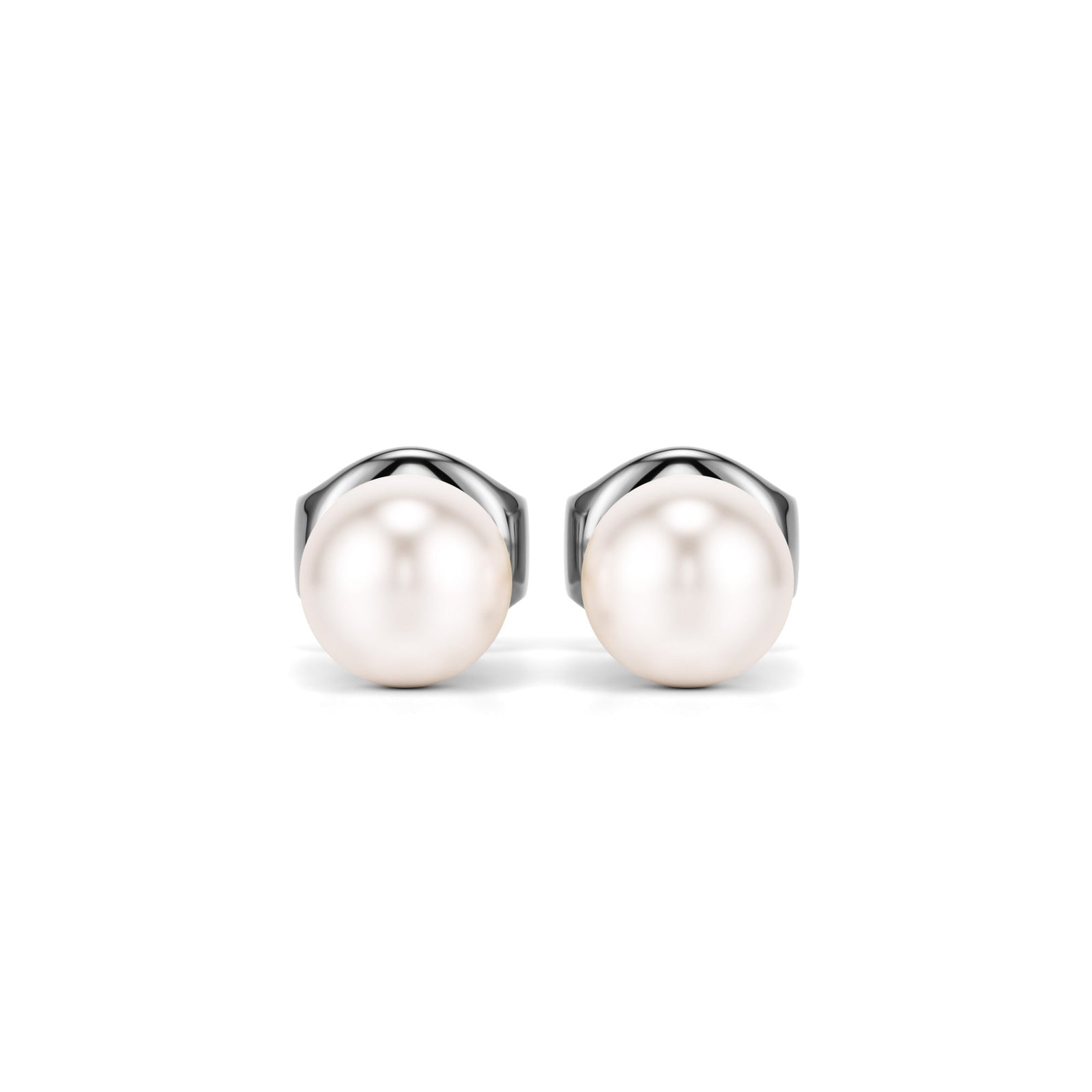 Saaf | White Gold Akoya Pearl Stud Earrings
