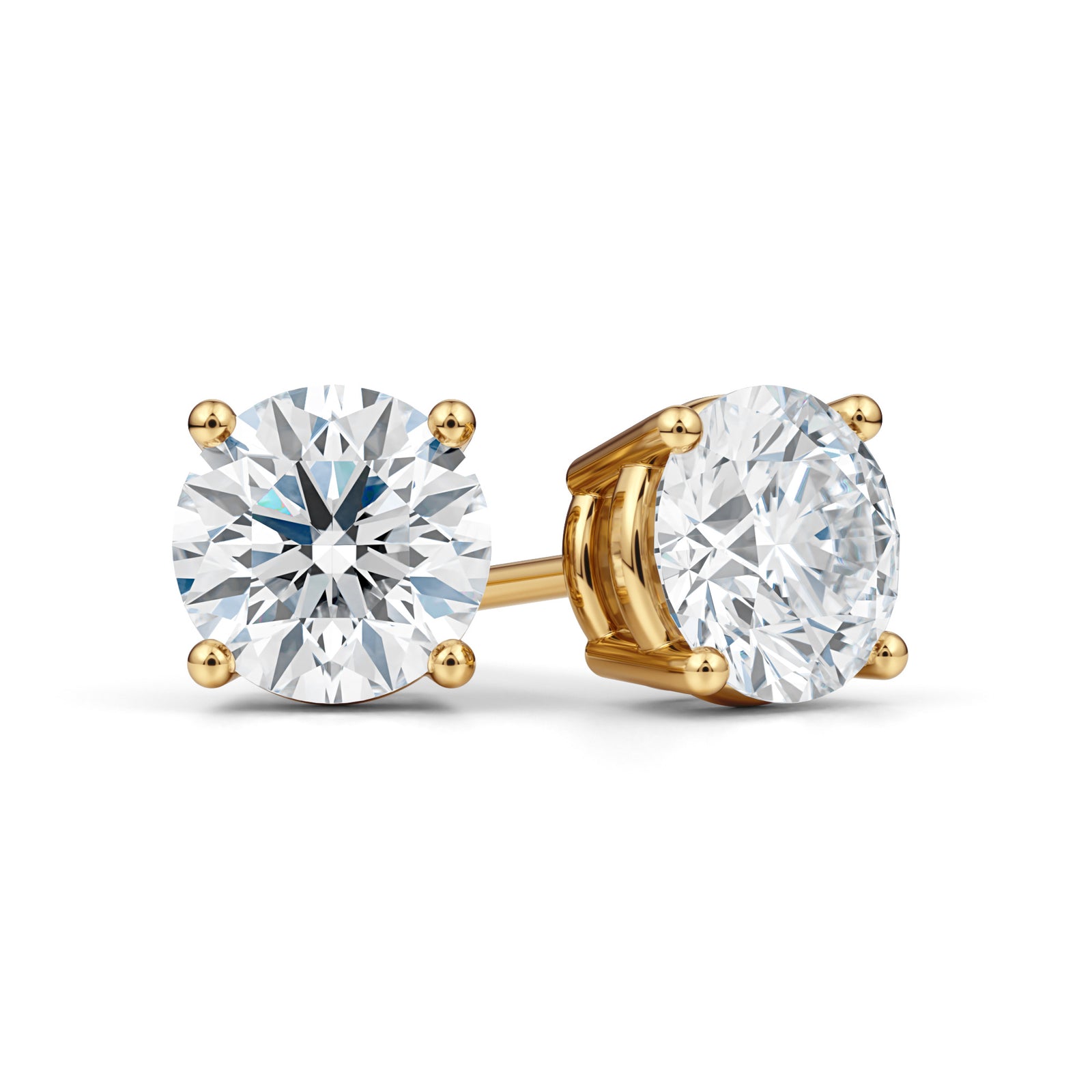 Taskeen | Gold VVS Diamond Stud Earrings