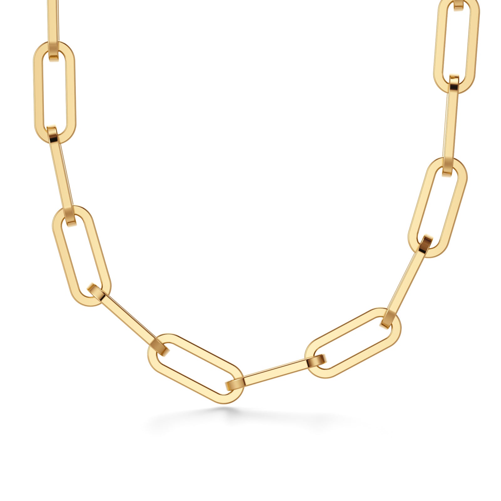 Subah | Thick Gold Paperclip Necklace