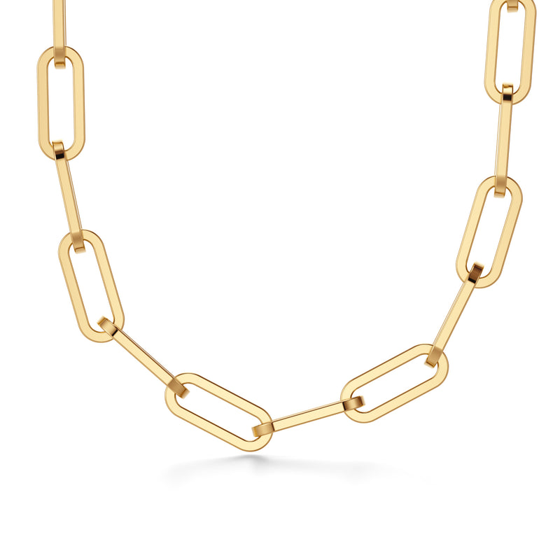 Subah | Thick Gold Paperclip Necklace