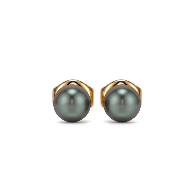 Kalika | Gold Tahitian Pearl Stud Earrings